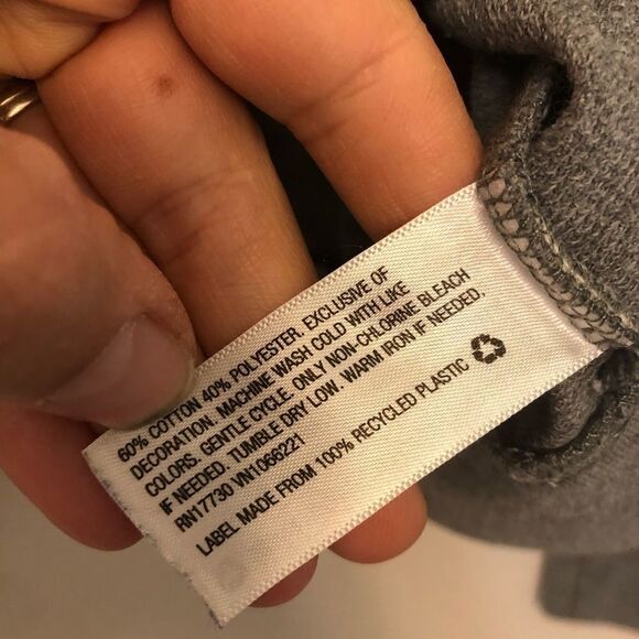 Tom's Aztec Gray crewneck long sleeve cropped pullover Sweatshirt -M - Picture 7 of 9